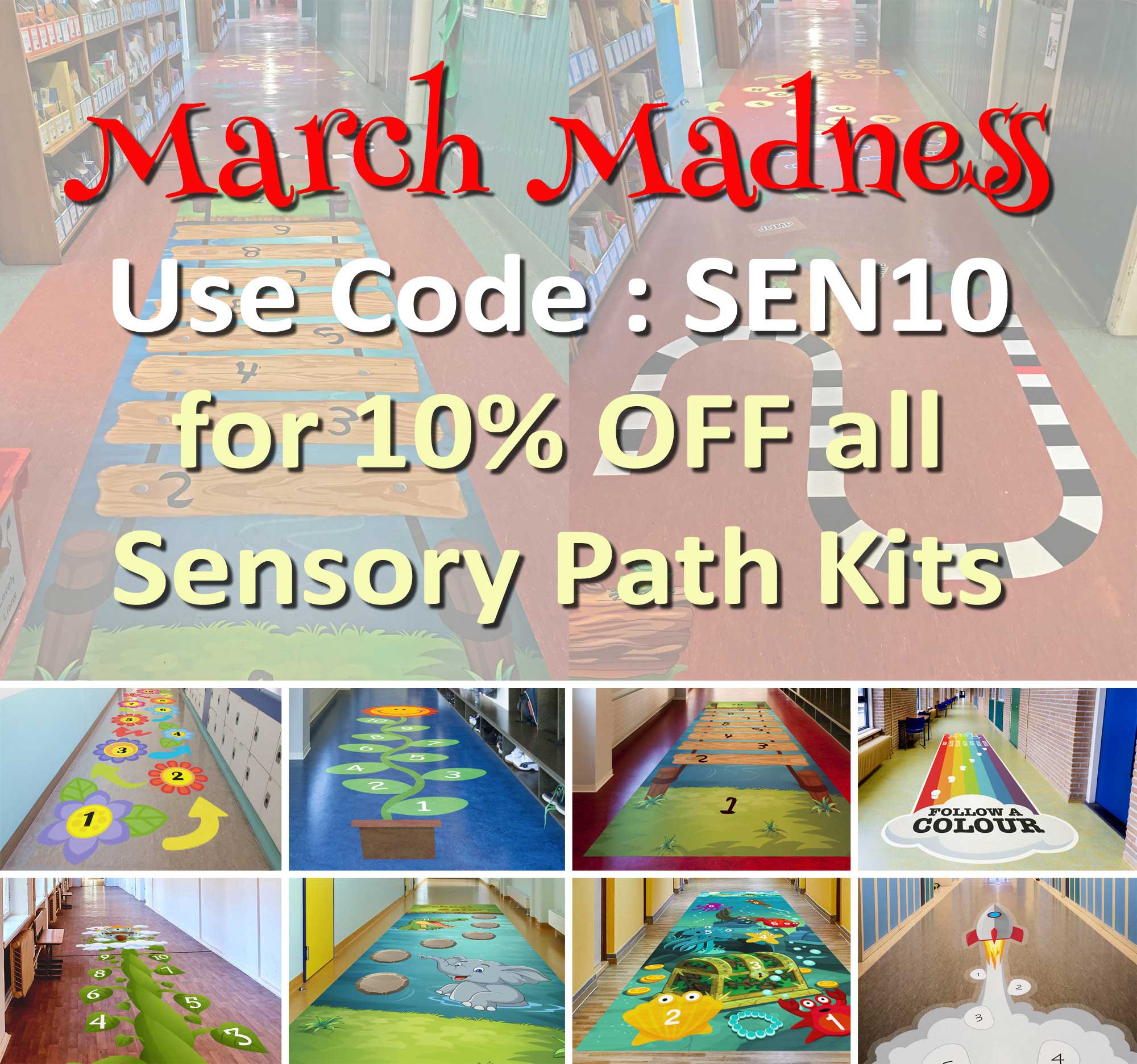 10% OFF Sensory Pathway Floor Sticker Kits